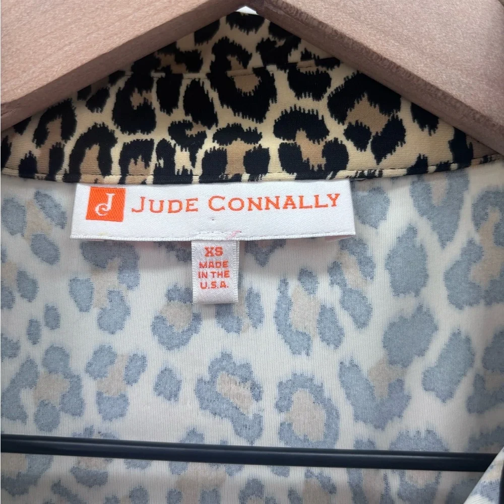 Jude Connally Kalan Leopard Animal Print Midi Dress - Black and Tan Size XS